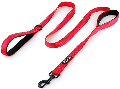 leash with 2 clips|best two handled dog leashes.